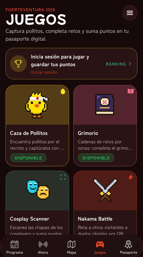 Captura de la app: Cuatro juegos